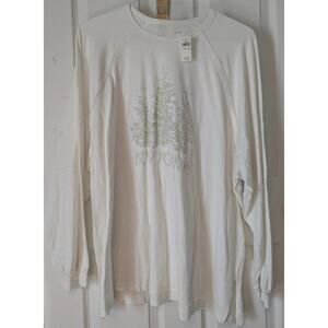 NEW Aerie American Eagle Long Sleeve Relaxed Shirt White Tshirt Top XL Slouchy